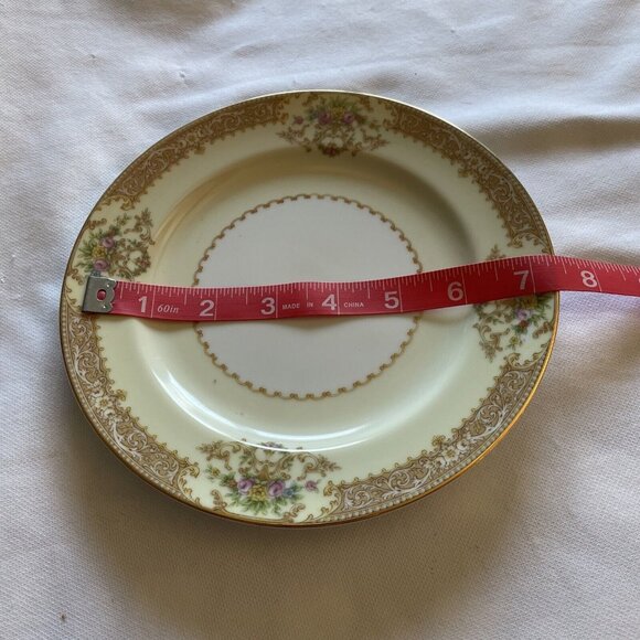 Noritake Occupied Japan Fine China Plate 6" Cream Floral Gold Trim Vintage - Picture 4 of 7